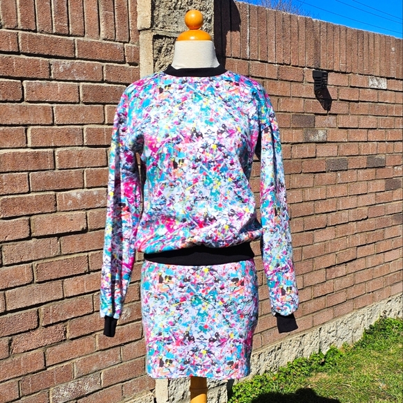 2pc. Civil Regime paint splatter outfit - Picture 1 of 7